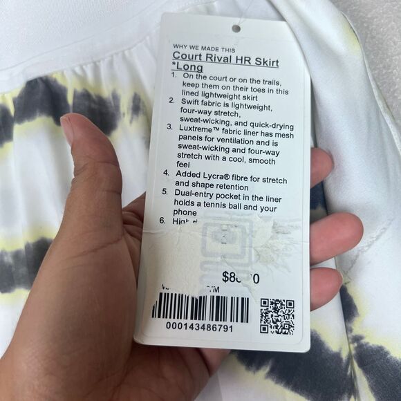 #1 Lululemon‎ Court Rival High-Rise Skirt Long Transverse Yellow Multi SIZE 4 - Picture 8 of 13